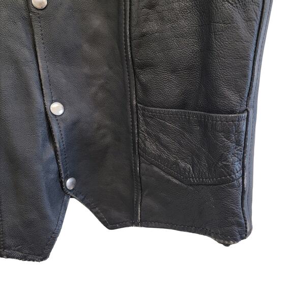 Authentic Vintage Black Leather Vest - Picture 7 of 13